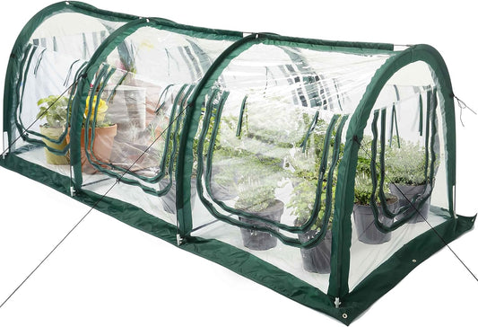 Professional title: "Poray Portable Greenhouse Tunnel with PVC Cover for Garden, Flower House, and Plant Protection from Cold, Frost, Birds, and Insects"