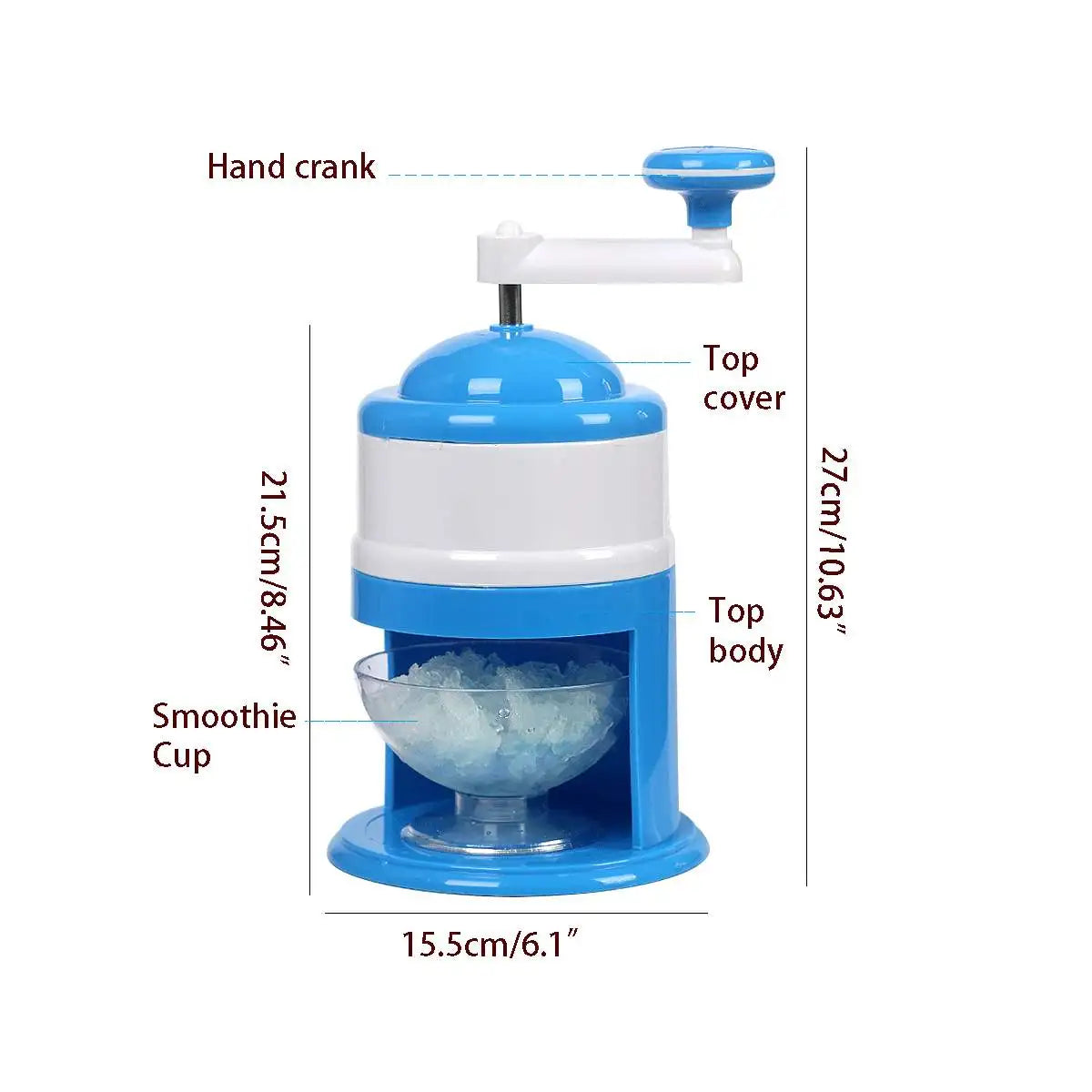 "Portable Hand Crank Ice Crusher: Create Perfectly Shaved Ice for Refreshing Drinks!"
