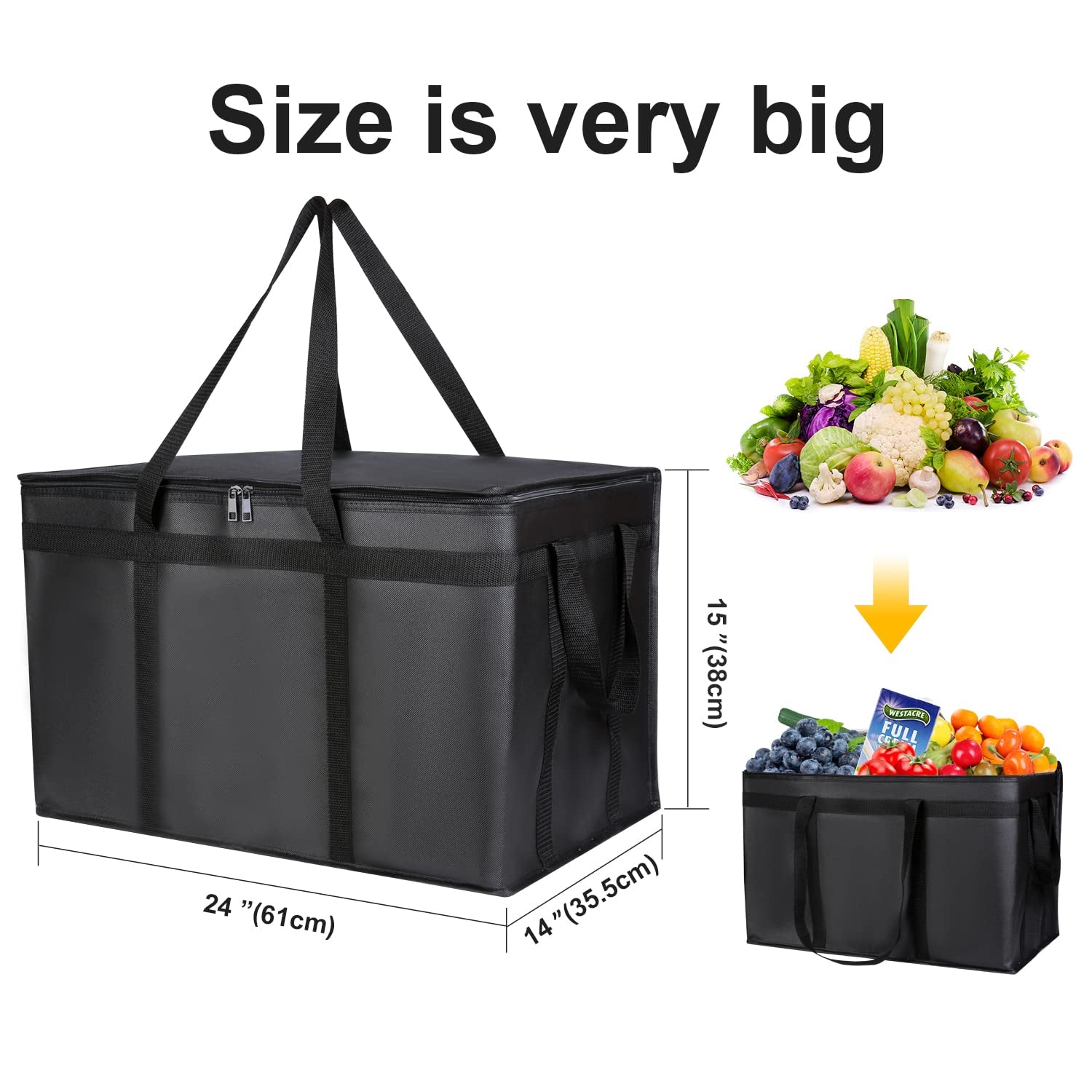 Insulated Food Delivery Bag Cooler Bags Keep Food Warm Catering Therma for Doordash Catering Cooler Bags Keep Food Warm Catering Therma Catering Shopper Accessories Hot XL XXL Pizza
