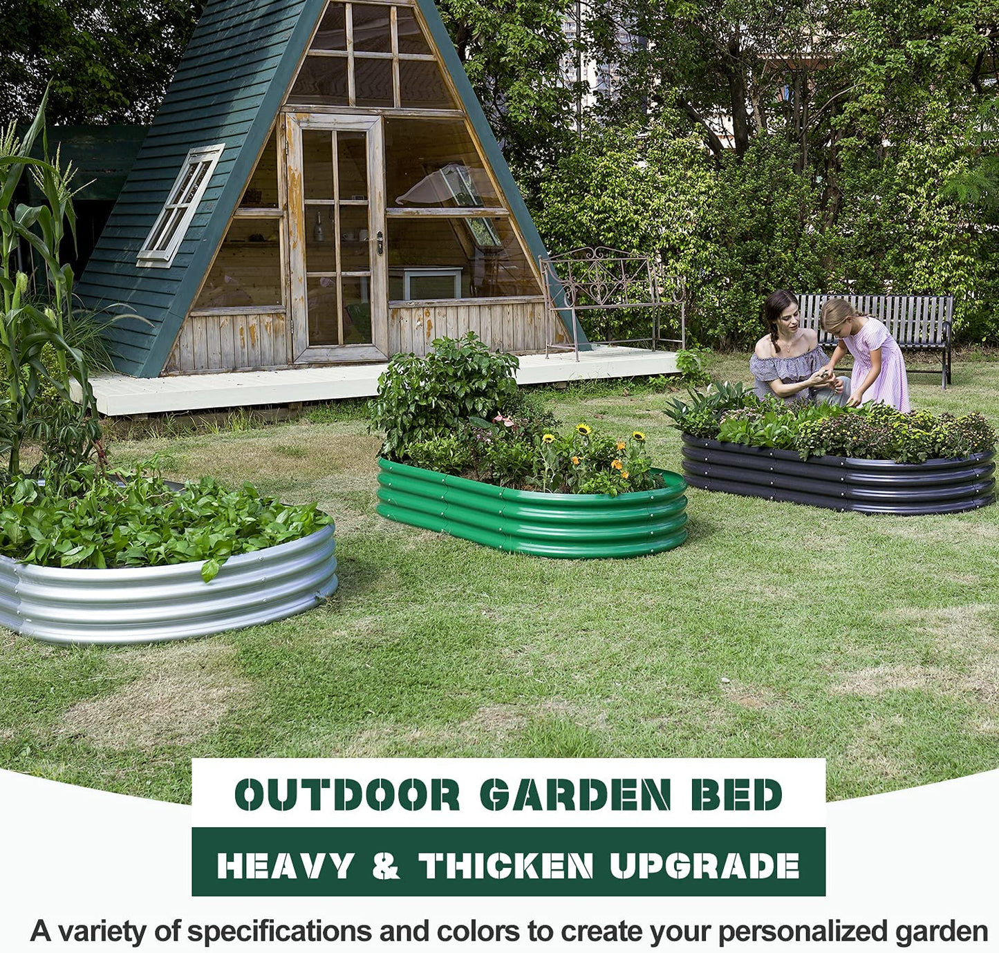 6Ft Metal Raised Garden Bed，2 Pcs Galvanized Planter Raised Beds for Vegetables…………