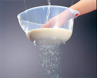 Japanese Rice Washing Bowl with Side and Bottom Drainers