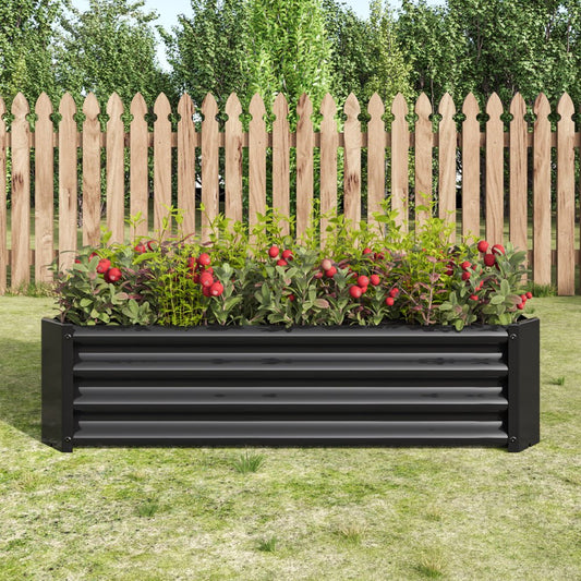 4×2×1Ft Planter Raised Bed with Steel Cable, Metal Planter Box Outdoor Raised, Raised Garden Bed Kit for Planting Vegetables Flower Herb and Succulents, Black